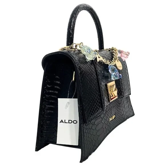 Aldo Special Edition Gummy Bear Heart Coin Case Cherries Charm Black Handbag - Picture 6 of 12